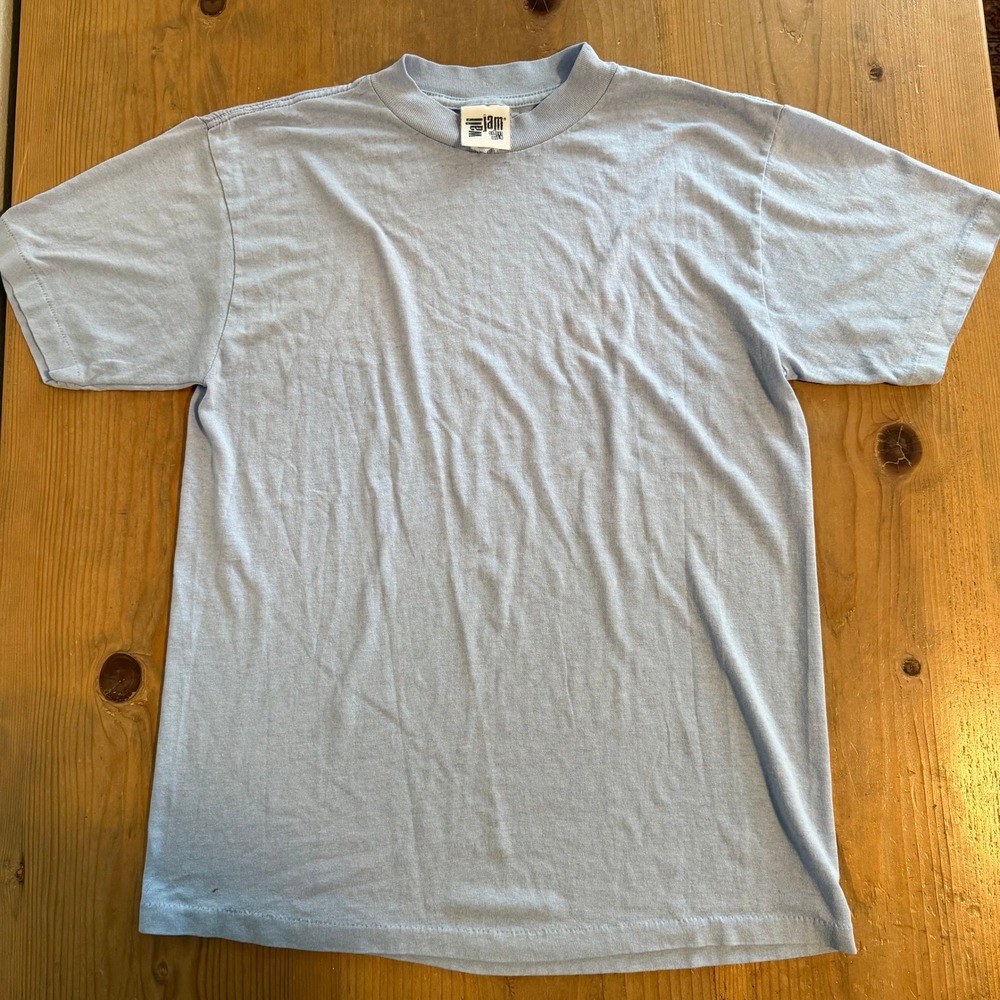 Vintage Wall Jam Street Wear Shirt Light Blue Single Stitch 90s Size Medium